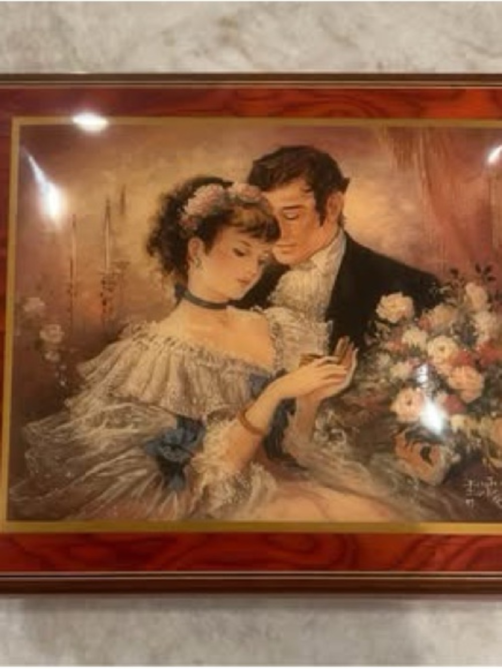 Ercolano Romantic Couple Wooden Music Box